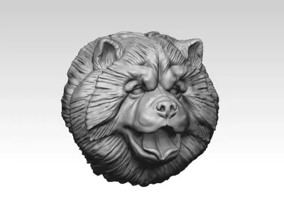 Chow chow  head  pendant 3D print model
