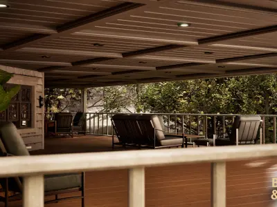 American Suburban House Environment Low-poly 3D model