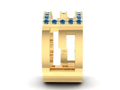 Luxury Initial G Men Ring Jewelry 898 3D print model