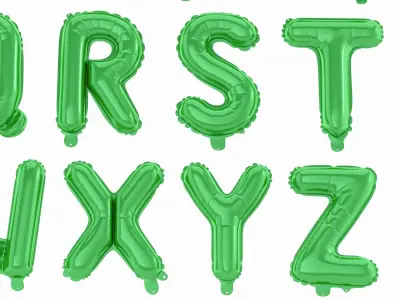Balloon Alphabet Green 3D model