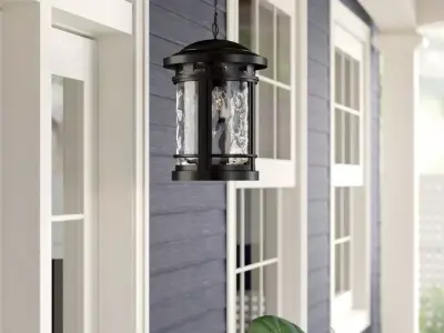 Ashberry Black Outdoor Hanging Lantern Free 3D model