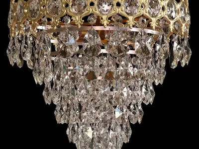 LARGE VINTAGE CRYSTAL Chandelier Low-poly 3D model
