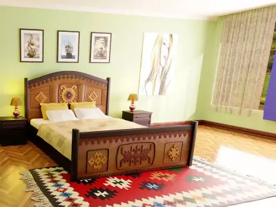 Bedroom  ethno style 3D model