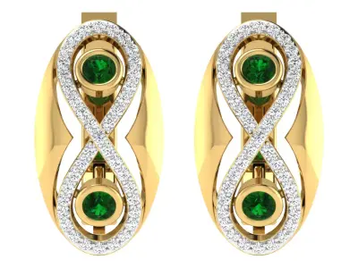 Solitaire Women Drop Earring 3dm STL OBJ FBX Render Details 3D print model 8