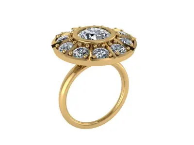Round Halo Ring 4038 3D print model