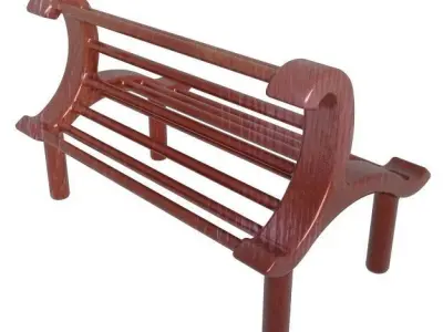 Wooden Polish Bench Low-poly 3D model