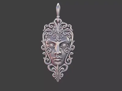 Face earrings Pendant With Scrollwork Detail 3D print model
