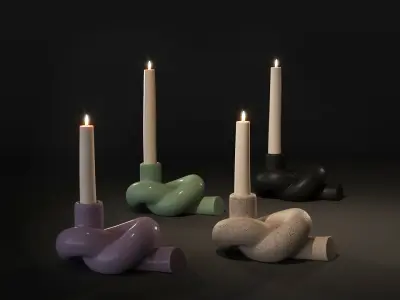 modern candel holder nodo knot 3D model