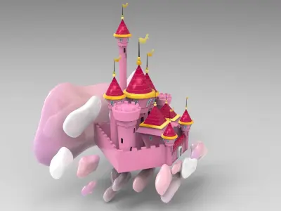 Cartoon Castle Free 3D model