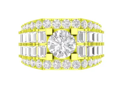 A7763 Korean Style Diamond Men Ring 3D Model 3D print model