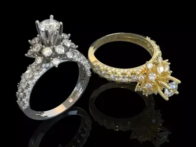 Women diamond ring  Style Luxury Diamond R03 3D print model