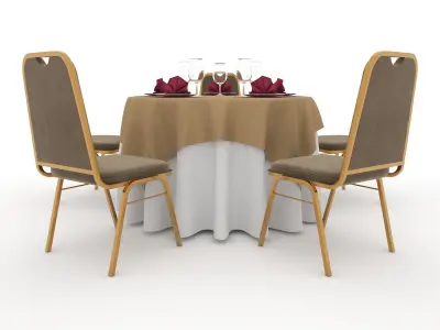 Banquet Table and Chair 06 3D model