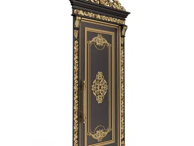 Carved Door Classic 01402 Black Low-poly 3D model