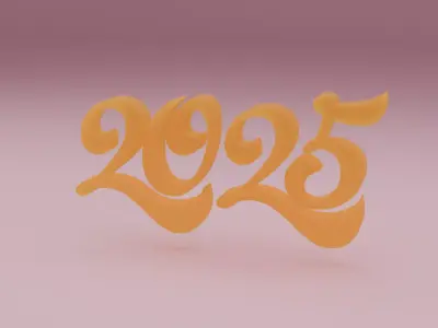 New Year  2025 Low-poly 3D model
