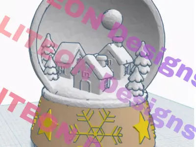 Christmas Gingerbread House Snow Globe 3D print model