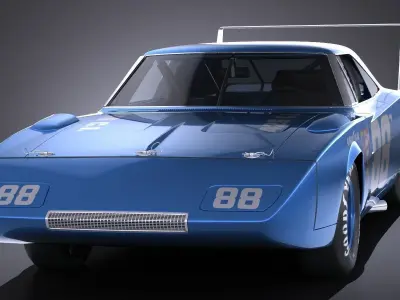 Dodge Charger Daytona 1969 NASCAR 3D model