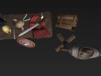 Roman Deco Interior Bundle Low-poly 3D model