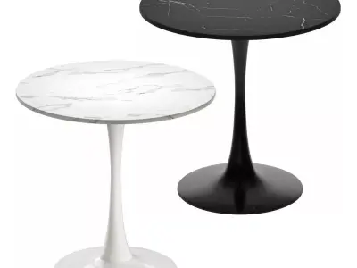 Tulip Marble 80 White Black Low-poly 3D model