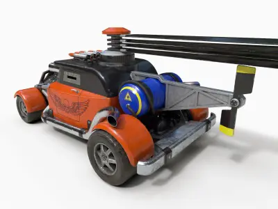 Post-Apocalyptic Car Low-poly 3D model