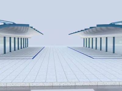 3D Parking Model Free low-poly 3D model