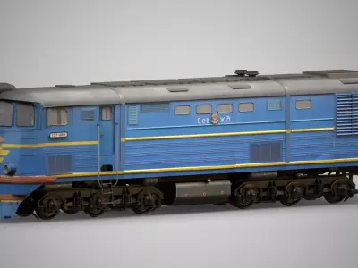  Locomotive TE7 Low-poly 3D model  Low-poly 3D model