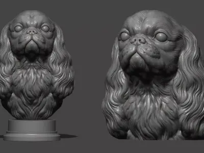 English Toy Spaniel bust 3D print model