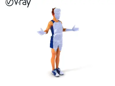 Dynamic Marathon Runner D Character Model  Fully Rigged and A... Low-poly 3D model