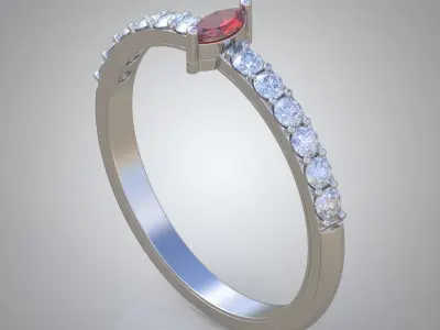 Diamond ring 0478 3D printable model Free 3D print model