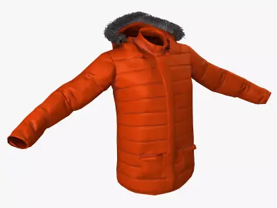 Winter Jacket Low-poly 3D model