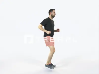 Portrait 07F Running Jogging Football Sports Man Low-poly 3D model