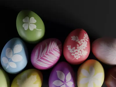 Easter Egg with Herb Print 3D model