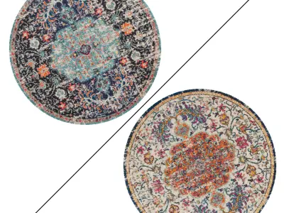 Round Rug Set 137 3D model