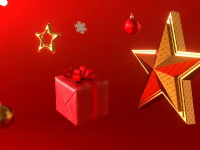 Christmas gift box 3D Model Collection low-poly 3d model Low-poly 3D model