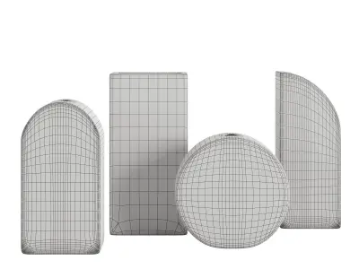 Black and white striped ceramic vase 3D model