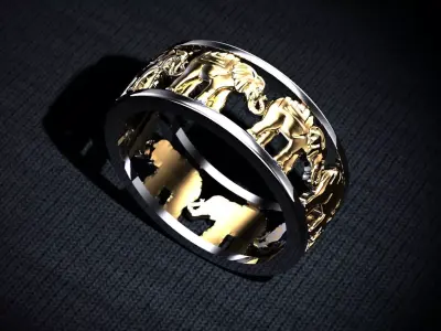 Wedding Ring Elephant  3D print model