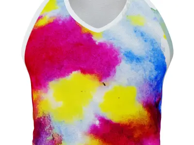 T-shirt with abstract paint pattern 3D model