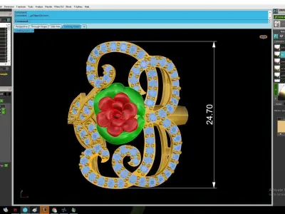 Romantic Rose Diamond Art Ring for Women  2811 3D print model