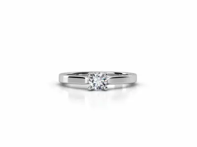 ZDR065 solitaire diamond engagement ring 3D print model