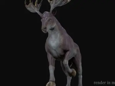 Deer creature Low-poly 3D model