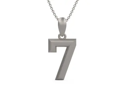 Model 1161 Number 7 Necklace Curved 3D print model