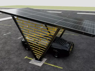 V TYPE MODERN SOLAR CARPORT TYPE-8 3D model