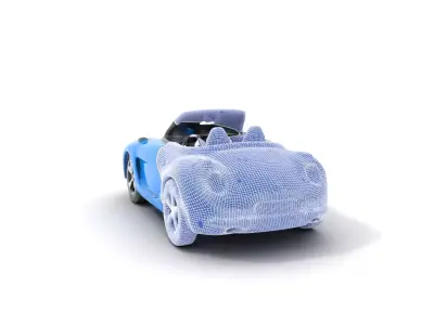 Azure Convertible Car model pack Low-poly 3D model