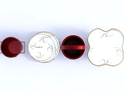 Christmas Bucket And Plate Pack Low-poly 3D model