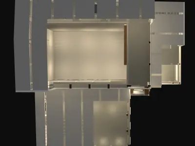 Industrial building in cutaway section 25i17 3D model