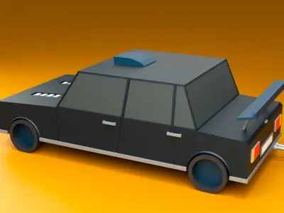 Sport car Low-poly 3D model