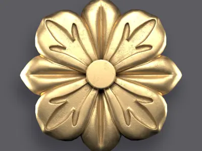 5 Flowers Ornamental Pack 8 3D model