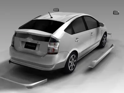 Toyota prius car model full option and  material for all scene  3D model