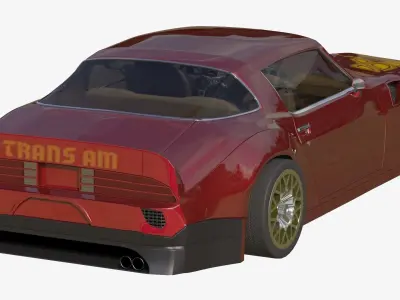 Pontiac Firebird Trans Am 1977 Low-poly 3D model