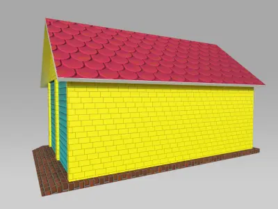 Toon Garage Low-poly 3D model