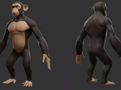 Chimpanzee  Stylize II Cartoon Low-poly 3D model